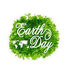 Image showing Abstract Background for Earth Day Lettering, Green Grunge Texture