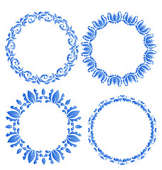 Image showing Set floral ornate round frames for your design of celebration po