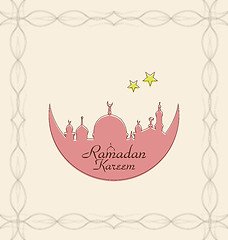 Image showing Creative Celebration Card with Architecture for Ramadan Kareem