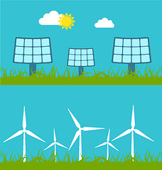 Image showing Solar Panels and Wind Generators