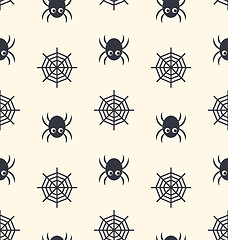 Image showing Seamless Pattern Spider and Spider Web