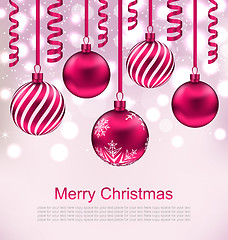 Image showing Christmas Beautiful Background with Ball