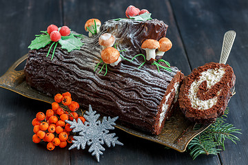 Image showing Traditional Christmas cake.