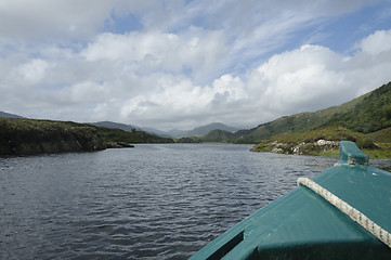 Image showing Wooden boat on the lake