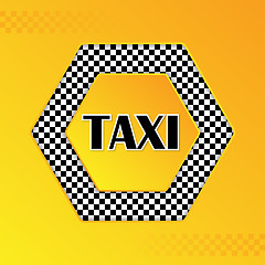 Image showing Checkered taxi background with text in center
