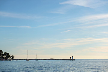 Image showing View of beautiful sunset above the sea