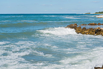 Image showing High waves and in Istria, Croatia