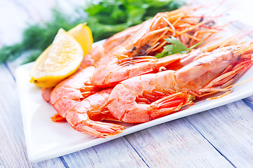 Image showing boiled shrimps