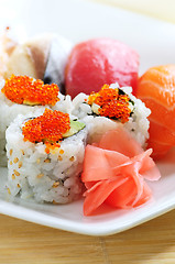 Image showing Sushi and california rolls