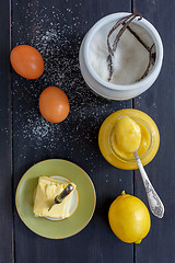 Image showing Lemon custard. Ingredients for cooking.