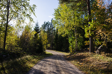 Image showing Winding colorful country road