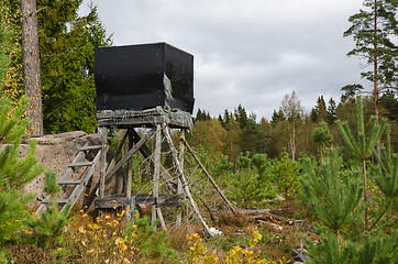 Image showing Weathered hunting tower