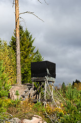 Image showing Sunlit hunting tower