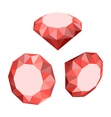 Image showing Flat Icon of Set Diamond, Three-dimensional Design