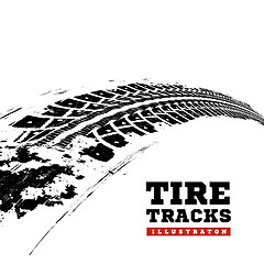 Image showing Tire tracks on white