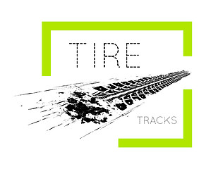 Image showing Tire tracks on white