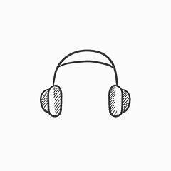 Image showing Headphone sketch icon.