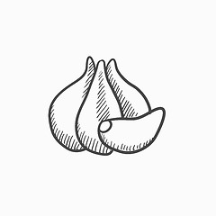 Image showing Garlic sketch icon.