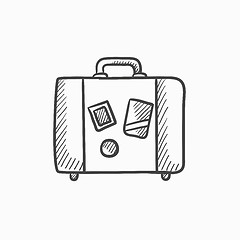 Image showing Suitcase sketch icon.