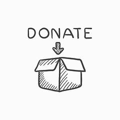 Image showing Donation box sketch icon.