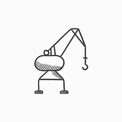 Image showing Harbor crane sketch icon.