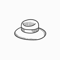 Image showing Summer hat sketch icon.