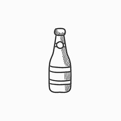 Image showing Glass bottle sketch icon.