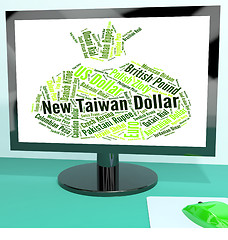 Image showing New Taiwan Dollar Shows Exchange Rate And Dollars