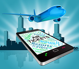 Image showing Air Tickets Represents Purchases Buy And Commerce