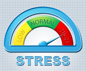 Image showing High Stress Indicates Very Indicator And Display