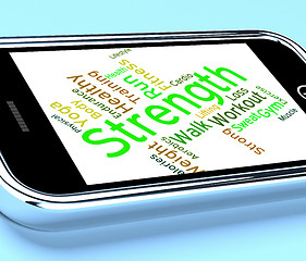 Image showing Strength Words Represents Text Strengthen And Muscle