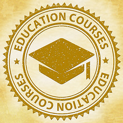Image showing Education Courses Represents Stamps Educating And Educated