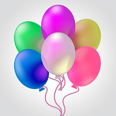 Image showing Celebrate With Balloons Indicates Joy Cheerful And Celebrates