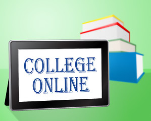 Image showing College Online Indicates Web Site And Books