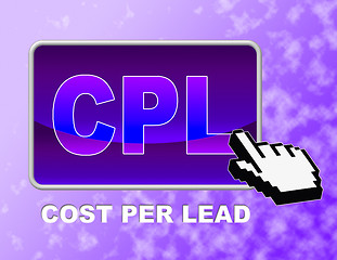 Image showing Cpl Button Means Web Site And Acquiring