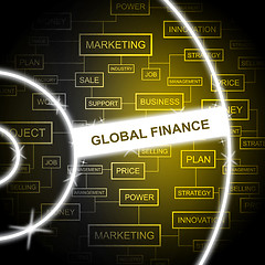 Image showing Global Finance Shows Word Earth And Worldly