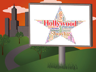 Image showing Hollywood Star Means Los Angeles And California