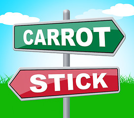 Image showing Carrot Stick Indicates Bait Target And Bonus