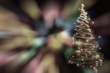 Image showing christmas tree from xmas lights