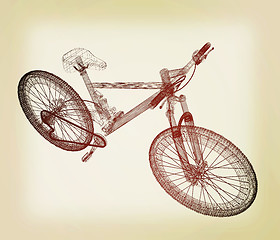 Image showing bicycle as a 3d wire frame object isolated. 3D illustration. Vin