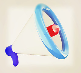 Image showing Loudspeaker as announcement icon. Illustration on white . 3D ill