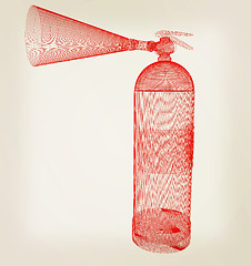 Image showing fire extinguisher. 3D illustration. Vintage style.