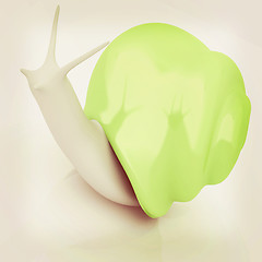 Image showing 3d fantasy animal, snail on white background . 3D illustration. 