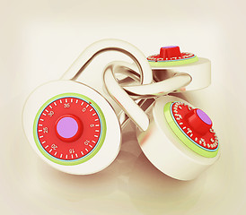 Image showing pad lock. 3D illustration. Vintage style.