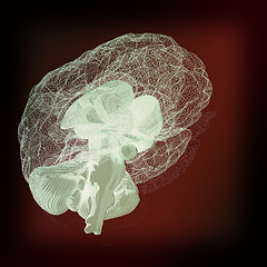 Image showing Creative concept of the human brain. 3D illustration. Vintage st