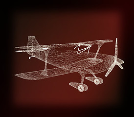 Image showing retro airplane isolated on black background . 3D illustration. V