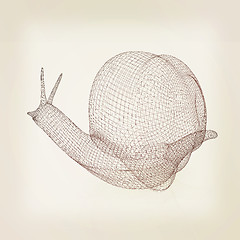 Image showing 3d fantasy animal, snail on white background . 3D illustration. 