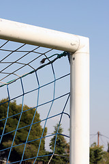 Image showing corner goalpost and sky