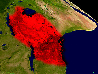 Image showing Tanzania from space