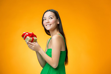 Image showing Chinese girl with a gift